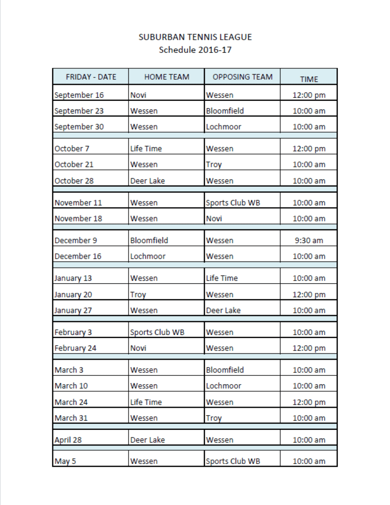 Suburban Schedule PNG